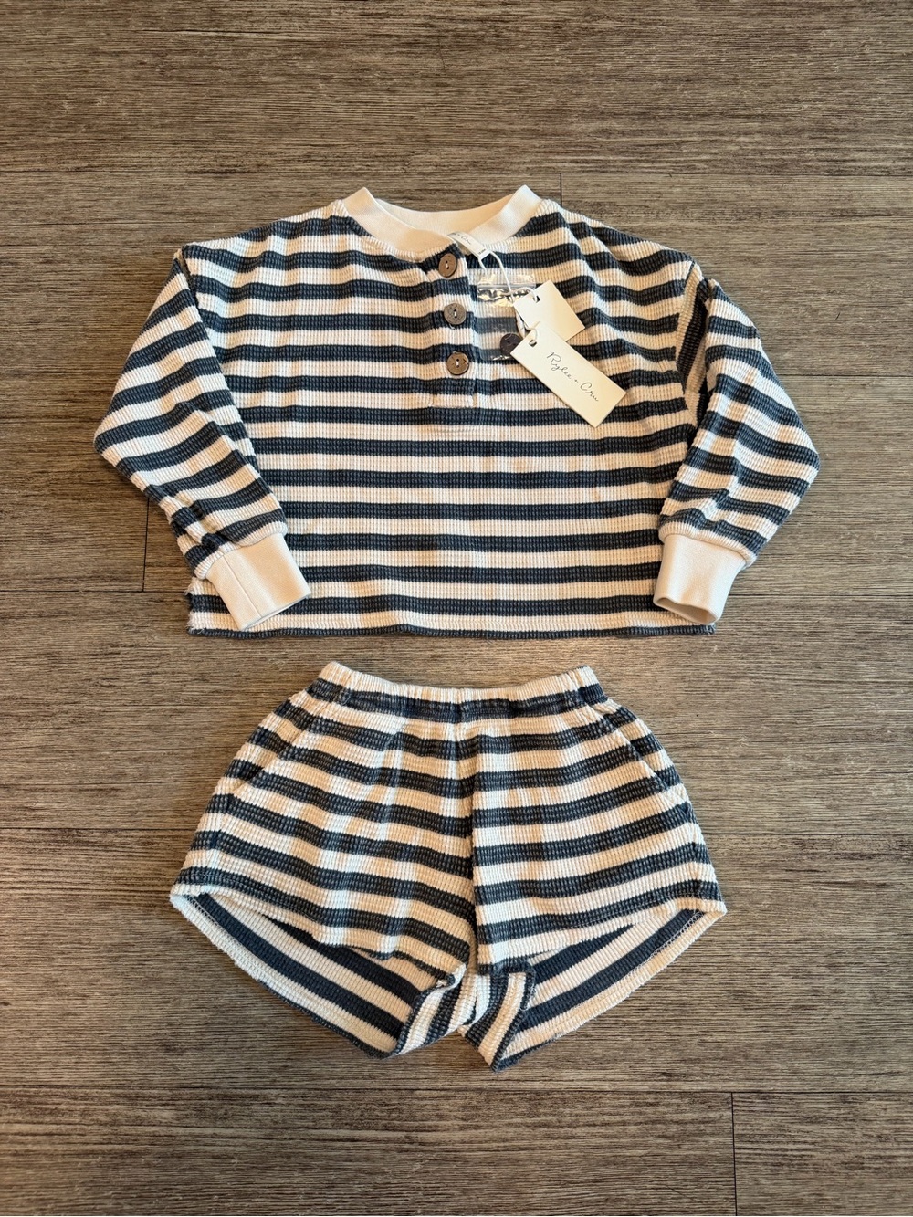 NWT Rylee & Cru Waffle Stripe Set